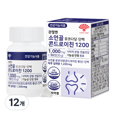 동화약품 관절엔 소연골 뮤코다당 단백 콘드로이친 1200 30g, 30정, 12개-추천-상품