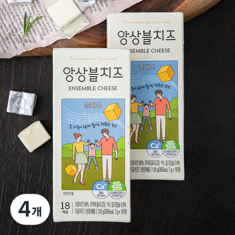 FromagedeGourmet 앙상블 치즈 플레인 18개입, 126g, 4개-추천-상품