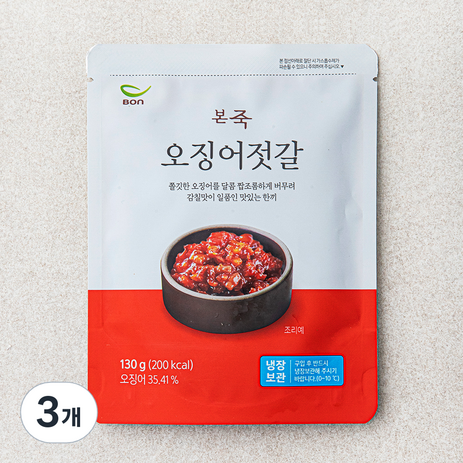 본죽 오징어젓갈, 130g, 3개-추천-상품