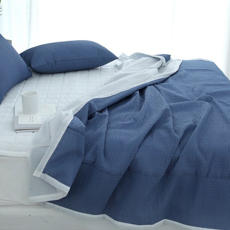 스코홈 심쿵시리즈 여름 시어서커 양겹이불, 심쿵 네이비-추천-상품