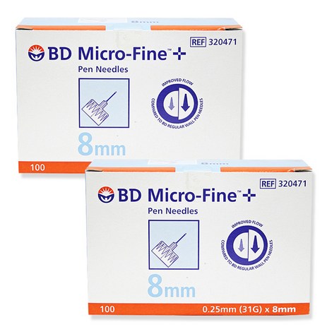 벡톤디킨슨 마이크로파인 인슐린 펜니들 31g 8mm, 2개, 100개입-추천-상품