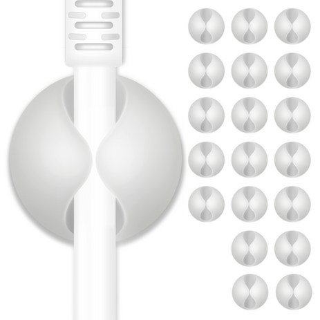 엔더 USB 충전 케이블 선정리 홀더 클립 1구, 20개, 화이트-추천-상품