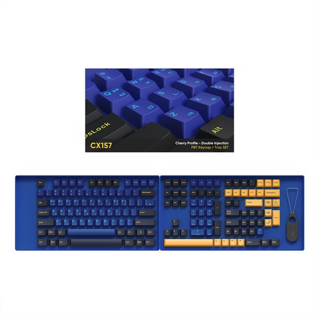 COX 체리프로파일 이색사출 PBT 키캡 트레이 유선 키보드세트, 블루 탱, CX157 PBT, 무접점-추천-상품