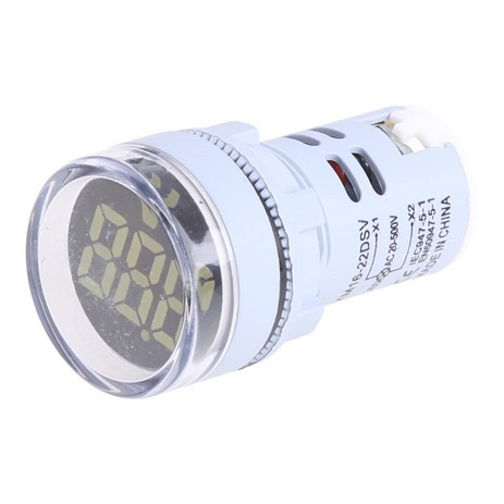 LED 디지털 디스플레이 AC 전압계 전압 표시기 60-500V 미터 표시등, 하얀색, 1개-추천-상품