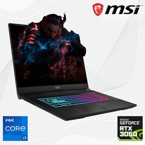 MSI 2023 스워드 GF76 17.3 코어i7 인텔 12세대 지포스 RTX 3050, 블랙, 1TB, 32GB, WIN11 Pro, GF76 B12UDXK (890)-추천-상품