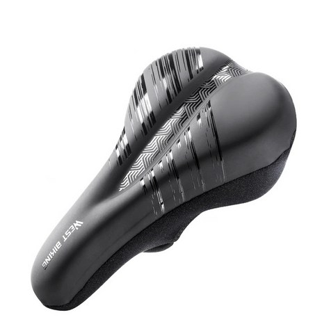 시그니처베이지 웨스트바이킹 자전거 무통증 안장 커버 실리콘 쿠션 YPZ157, 실리콘 블랙 스크래치 줄무늬, 1개-추천-상품