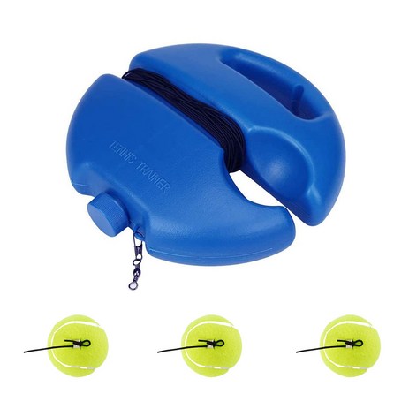 셀프 테니스 연습 트레이닝기 + 리턴볼 3p, 혼합색상, 1세트-추천-상품