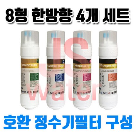 교원 웰스 KWW-5200 최고급 정수기필터 8인치 한방향 4개 1셋트, 1개, C타입-추천-상품