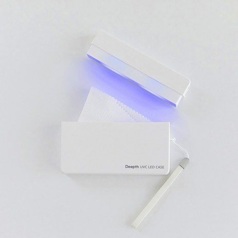 딥스 UVC 자외선 렌즈살균기 렌즈 세척기 휴대용 무선 살균케이스, 화이트, 1개-추천-상품