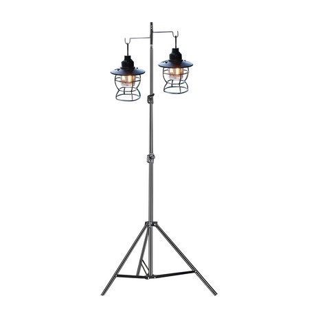 다용도 3단 접이식 랜턴 스탠드 캠핑용 자바라 삼각대 랜턴걸이, 1개, 블랙-추천-상품