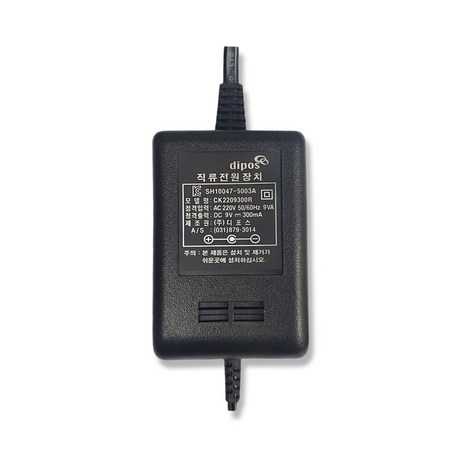 디포스 아답터 9V 300mA CK2209300R, (-) 5.5-2.1 (I) 자 잭, 1개-추천-상품