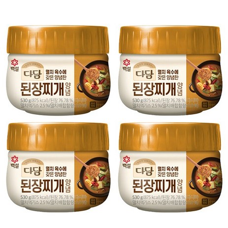 CJ 다담 된장찌개 양념 530g * 4통(총1세트), 4개-추천-상품