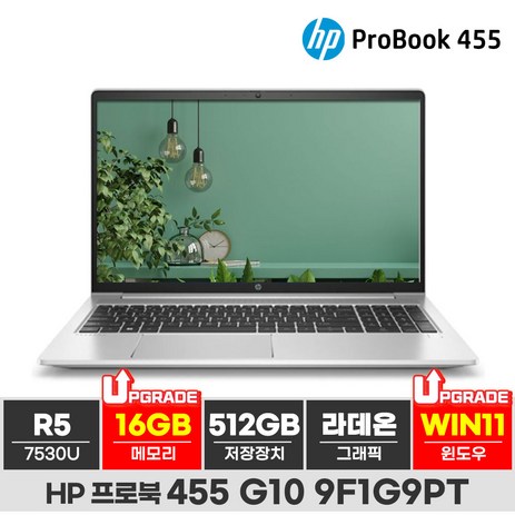 HP 프로북 455 G10 라이젠5 15인치, 9F1G9PT, WIN11 Pro, 16GB, 512GB, 실버-추천-상품