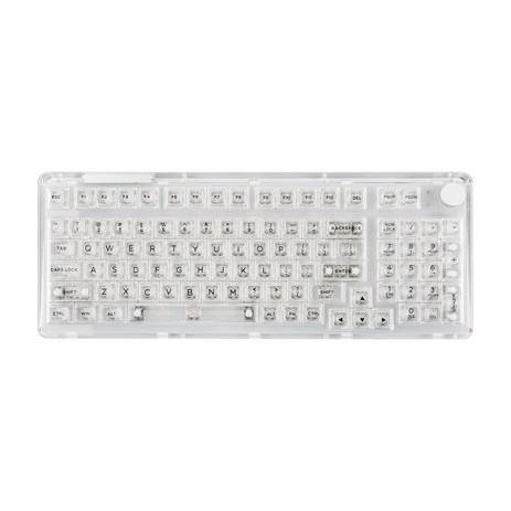 KiiBOOM Phantom 98 키붐 기계식 키보드 크리스탈 아크릴 투명 키보드 유무선 블루투스 넘패드, Clear-추천-상품
