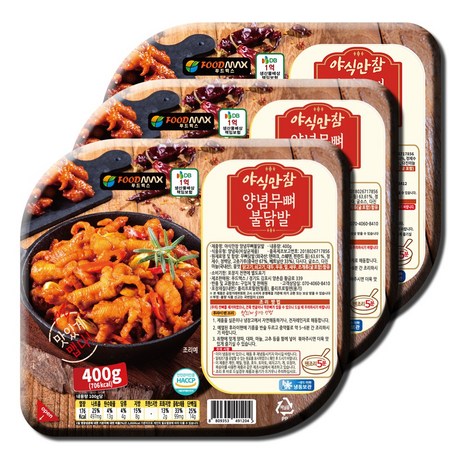 야식만참 양념무뼈불닭발 400g, 3개-추천-상품