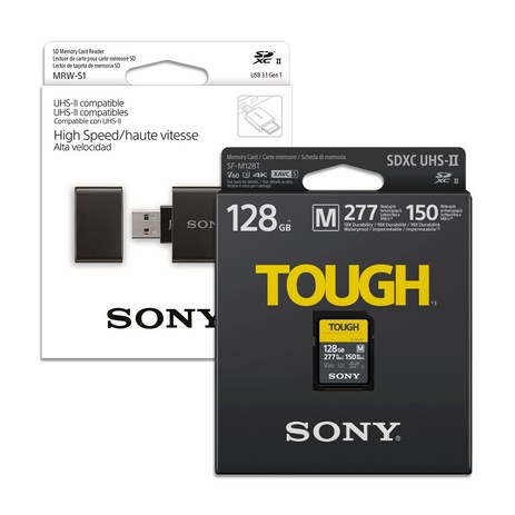 소니 SDXC TOUGH UHS-II V60 128GB SD카드 + 고속리더기, 소니 SF-M128T + MRW-S1 PKG-추천-상품