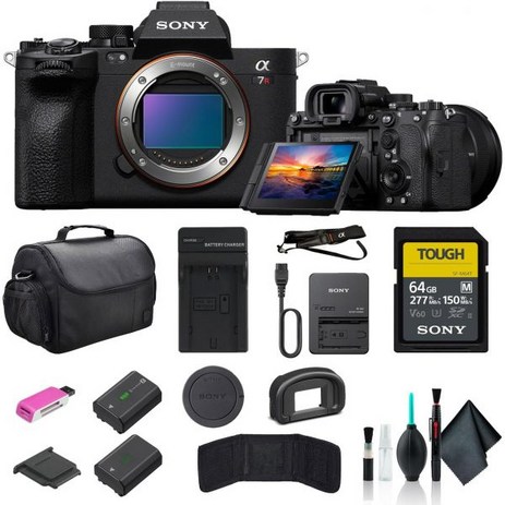 소니 카메라 Sony a7R V Mirrorless Camera ILCE7RM5B 64GB Memory Card Bag NP-FZ100 Compatible Battery Exter-추천-상품