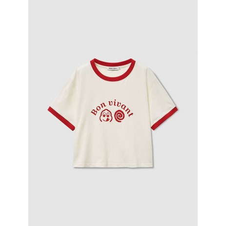 매장정품 탭루덴스 TABBLUDENS WM_Bon Vivant Linger Tee_Cream / Red 24-139 441132-추천-상품