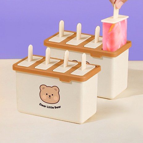 레몽셀렉트-1+1-올-여름-유행-DIY-홈-아이스바-몰드-아이스크림-트레이-4구*2세트-그린-그린-추천-상품