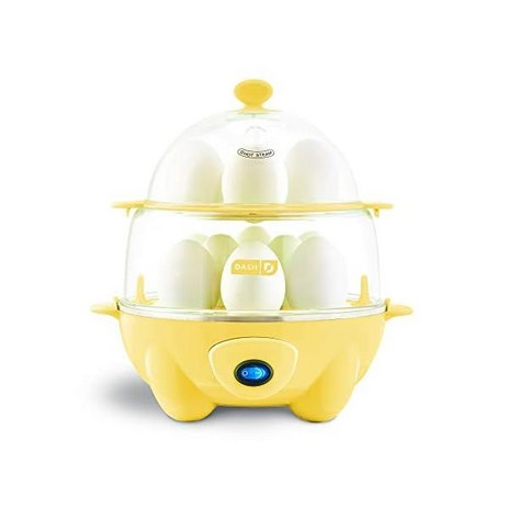 DASH 디럭스 계란 찜기 달걀 조리기 12개용 블랙, Yellow_Egg Cooker-추천-상품