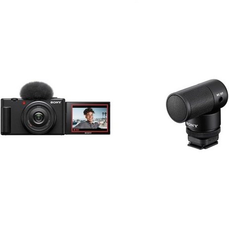 Sony 소니 브이로그 번들 - 카메라 ZV-1F블랙 + ECM-G1 샷건 마이크, Vlogging Bundle (Vlog camera +-추천-상품