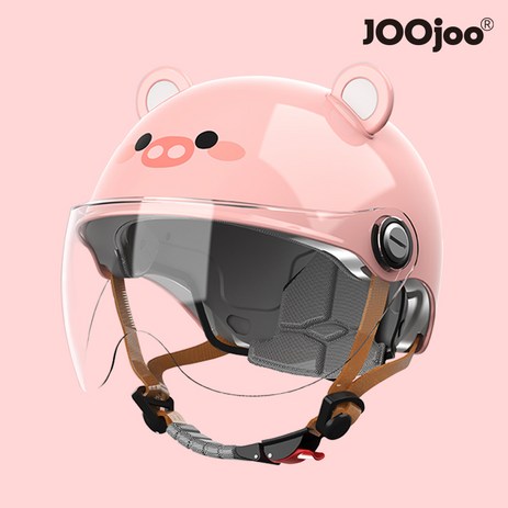 쥬주헬멧 귀여운 오토바이 킥보드 헬멧, 핑크) 피그 (여성용)-추천-상품