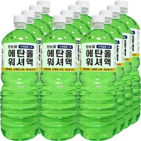 한눈알 에탄올 워셔액 사계절 식물성, 1.8L, 12개-추천-상품