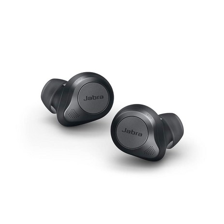 Jabra Elite 85t 트루 와이어리스 블루투스 이어버드 그레이 - 통화 및 음악용 고급 노이즈 캔슬링 충전 케이스 무선 패드 2개 포함 163623, 티타늄 블랙_엘리트 85t-추천-상품