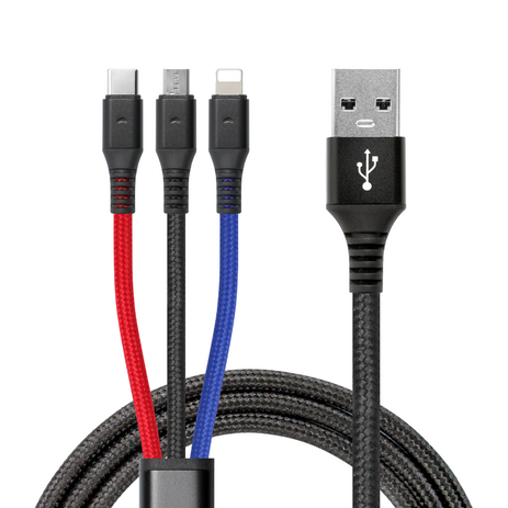 [1+1] 만타이거 3in1 USB 멀티타입 고속충전 케이블, 2개, 2M-추천-상품