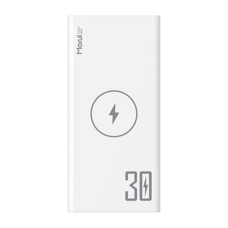 모루이 고속 무선충전 대용량 보조배터리 30000mAh PD22.5W 15W 멀티단자, 화이트, WP301-추천-상품