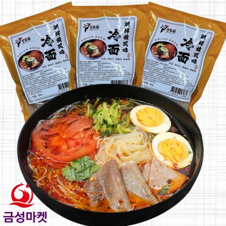 금성마켓 중국냉면 연변냉면 밀키트 조선족 전통냉면, 380g×10개, 380g, 10개-추천-상품