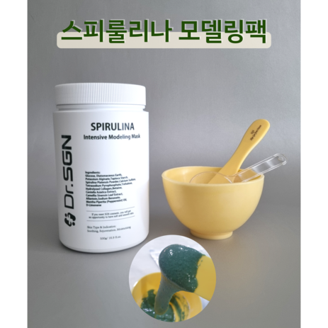 [에스지엔바이오] Dr.SGN 스피루리나 모델링팩 스피룰리나 마스크팩 500g+팩도구 세트, 1개, 1개입-추천-상품