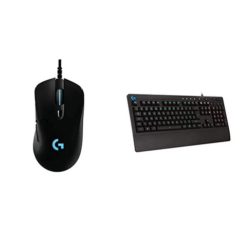 로지텍 G403 Hero 25K 게이밍 마우스 라이트싱크 RGB 라이트무게 87G+10G 옵션al Braided 케이블 25 600 DPI 고무 Side Grips, Mouse + G213 Gaming Keyboard, Mouse + G213 Gaming Keyboard-추천-상품