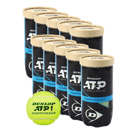 던롭 캔볼 테니스공 ATP 챔피언쉽 시합구 10캔 (20볼) 테니스볼, 옐로우, 10박스-추천-상품