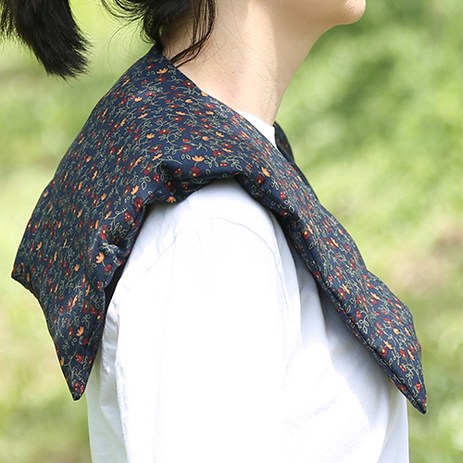 국산 팥 어깨 목 찜질팩, 블랙체크무늬-추천-상품
