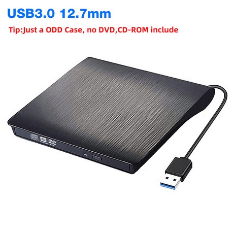 USB 3.0 C 타입 광학 드라이브 케이스 외부 DVD CD ROM ODD 라이터 버너 리더 플레이어 PC 노트북용, USB3.0 12.7mm, 1개-추천-상품