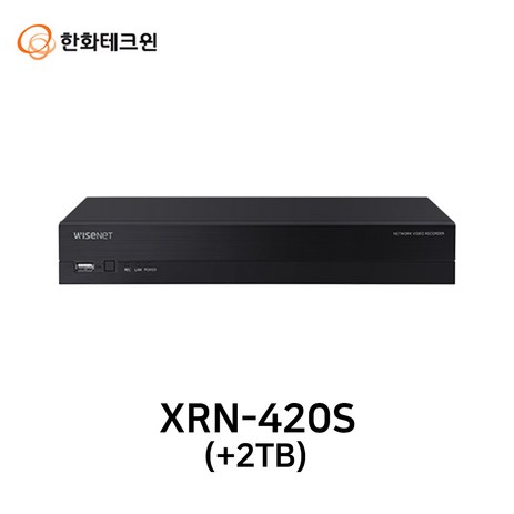 한화테크윈 XRN-420S(2TB) 네트워크 4채널 NVR 녹화기 POE 최대8MP, 1개-추천-상품