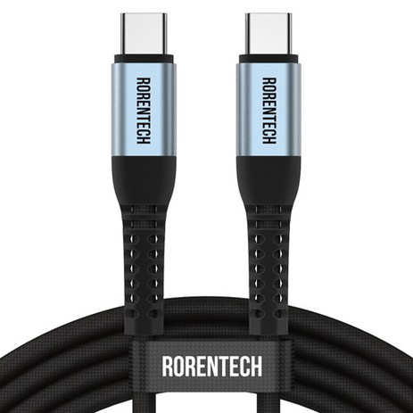 로랜텍 C to C PD 고속충전케이블 60W 2m, 실버블랙-추천-상품