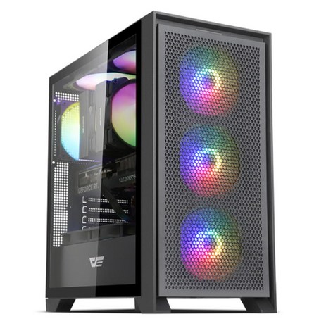 다크플래쉬 darkFlash DRX70 MESH RGB 강화유리 컴퓨터 PC 케이스 (블랙)-추천-상품