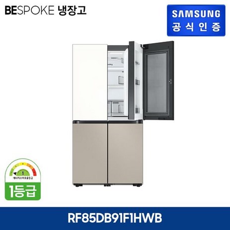 삼성 비스포크 냉장고 869L 푸드쇼케이스 [RF85DB91F1HWB] (새틴화이트+베이지), 새틴화이트+베이지-추천-상품