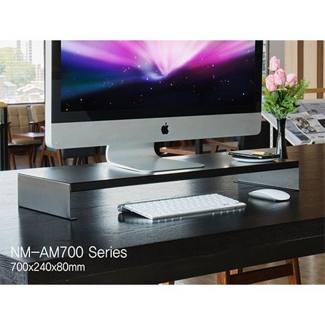 메탈-모니터-받침대-듀얼-와이드-선반-블랙/화이트-색상-가능-40cm/56cm/70cm/90cm-길이-70-블랙-추천-상품