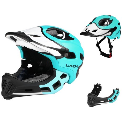Lixada 아이 분리 식 풀 페이스 헬멧 어린이 스포츠 안전 자전거 스케이트 보드 롤러, 푸른 색-추천-상품