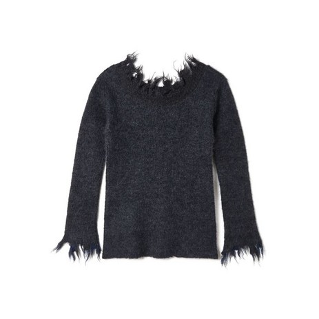 PERVERZE MOHAIR WOOL DAMAGED KNIT SWEATER 퍼버즈 모헤어 울 데미지 여성 니트 가디건 그레이 민희진 기자회견 착용-추천-상품