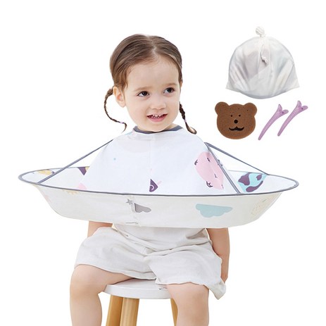 베라스 유아 어린이 커트보 미용 가운 헤어 셀프커트, 혼합색상, 1개-추천-상품
