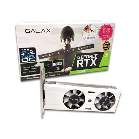 그래픽카드 [갤럭시 공식 인증점] 갤럭시 GALAX 지포스 RTX 3050 WHITE D6 6GB LP 그래픽 카드 VGA 국내 정발, Black_GeForce RTX 3050-추천-상품