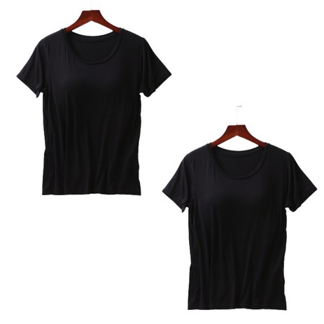 YEON HOME 여성 노브라티 브라캡 모달 반팔 티셔츠 2P-추천-상품