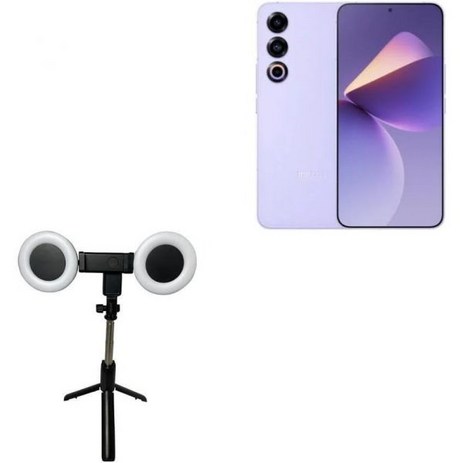 Meizu 21과 호환되는 BoxWave 스탠드 및 마운트 RingLight 셀카팟 Selfie Stick Extendable Arm with Jet Black-추천-상품