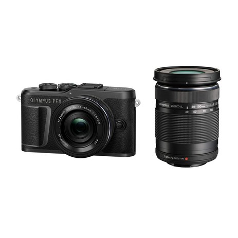 OLYMPUS 미러리스 SLR 카메라 PEN E-PL10 EZ 더블 줌 키트 블랙, 1개-추천-상품