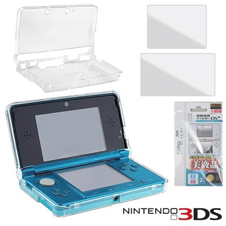 호환 닌텐도 3DS 투명 크리스탈 케이스 풀커버 액정 보호 필름 2종 방탄셋트, 닌텐도 3DS 2종 방탄셋트, 1개-추천-상품