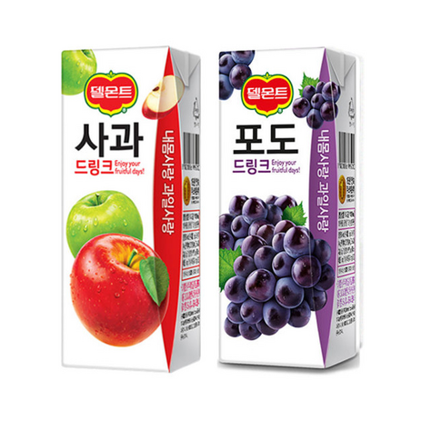 델몬트 드링크 190ml사과 24팩+포도 24팩, 48개, 190ml-추천-상품